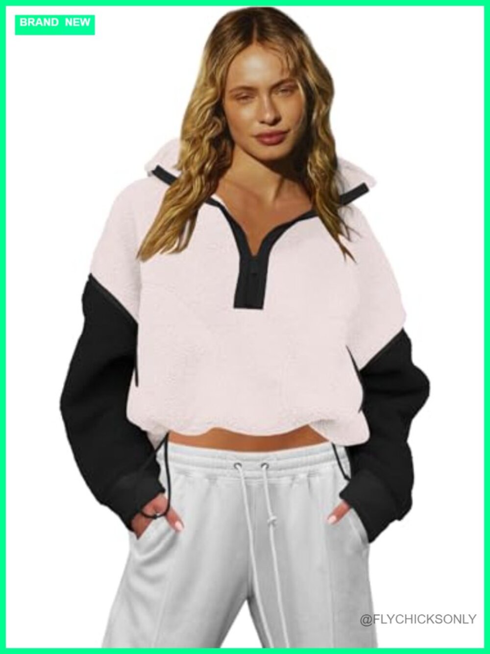 Sherpa Fleece Half Zip Sweatshirt Long Sleeve Pullover Jacket